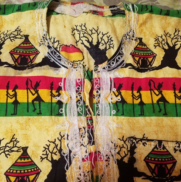 Dashiki African Continent Print, - Picture 4 of 8